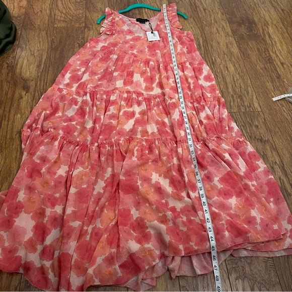 HATCH The Anaelle Midi Dress in Pink Poppy Silk Blend Size 2 Maternity Medium - Picture 6 of 11